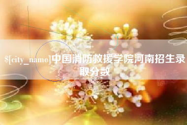 朔州中国消防救援学院河南招生录取分数