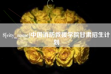 朔州中国消防救援学院甘肃招生计划