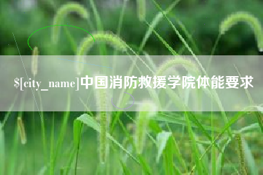 朔州中国消防救援学院体能要求
