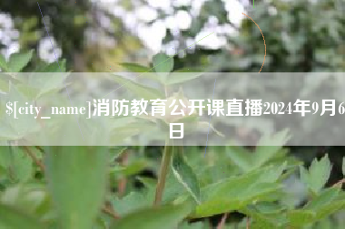 朔州消防教育公开课直播2024年9月6日
