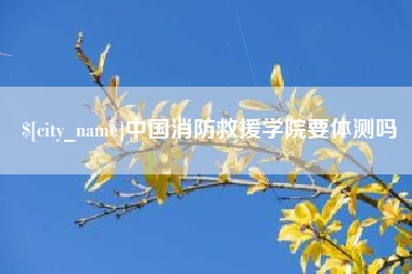朔州中国消防救援学院要体测吗