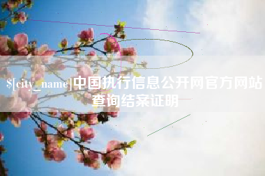 朔州中国执行信息公开网官方网站查询结案证明