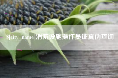 朔州消防设施操作员证真伪查询