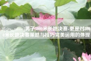 朔州男子5000米长跑决赛-更是对5000米长跑决赛策略与技巧完美运用的体现