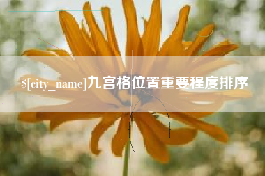 朔州九宫格位置重要程度排序