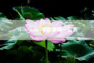朔州中国金牌一览表