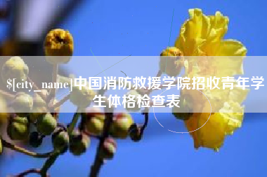 朔州中国消防救援学院招收青年学生体格检查表
